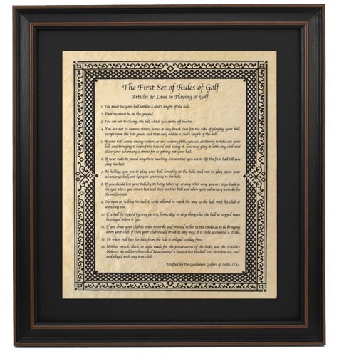Framed original rules - original, of